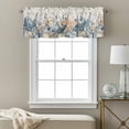 thumbnail image 3 of Marine Life Valance Curtain Watercolor Blue Beige Starfish Shell Leaves Linen Window Valances Rod Pocket Short Curtains Window Treatments for Kitchen Bedroom Bathroom Laundry 60" x 14", 3 of 9
