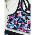 thumbnail image 4 of MSemis Kids Girls 2 Piece Tankini Swimsuit Bikini Set Racerback Tank Top Shorts Colorful 16, 4 of 6
