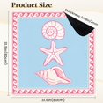 thumbnail image 2 of Mahjong Mat 31.5" x 31.5" Seashell Starfish Coastal Pink Border Pastel Blue Non-Slip Noise Reduction Mahjong Accessories Gifts for Board and Tile Games, 2 of 6