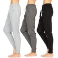 thumbnail image 5 of 3 Pack: Women's 100% Cotton Lounge Sleep Casual Pajama Bottom Jogger Sweatpants Medium, Set C, 5 of 6