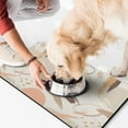 thumbnail image 2 of Boho Retro Floral Pet Feeding Mat-Abstract Art Pattern Absorbent Pet Placemat for Food and Water Bowl, with Waterproof Rubber Backing, Quick Dry Water Dispenser Mat for Dog and Cat (17"x30"), 2 of 7