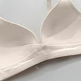 thumbnail image 5 of Maternity Nursing Bras for Breastfeeding, Pregnancy Deep V Neck Wireless Bra Beige 36, 5 of 6