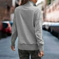 thumbnail image 3 of Gibobby Sudadera con forro polar Mujer Sudadera sin capucha de manga larga de color sólido con botón de bolsillo para mujer para la temporada de otoño e invierno (Gris, XXL), 3 of 4