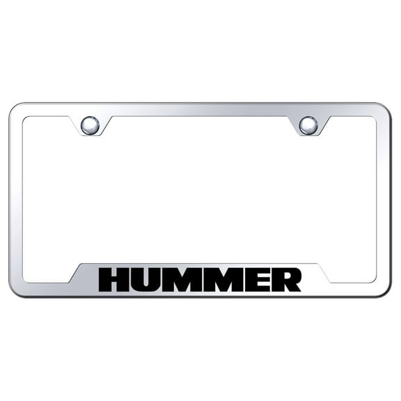 Hummer Laser Etched Logo Cut-Out License Plate Frame (Chrome)