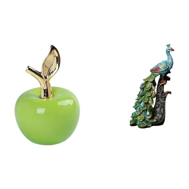 Estatua,Escultura de fruta artificial,estatua y artesanía,Figura de escritorio,Estante de estatua de pavo real para escritorio,decoración del hogar,Figura decorativa creativa para la oficina