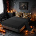thumbnail image 5 of Homewish Halloween Pumpkin Ghost Twin Bedding, Witch Hat Bat Bedding Comforter Set, Black Orange, Black Reversible 7pcs, 5 of 7