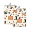 thumbnail image 7 of Yayeee Pot Holders Kitchen Heat Resistant with Pocket 7"x9.8" Cotton Oven Cooking Hot Pads, Beige Fall Leaves, 7 of 7