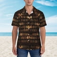 thumbnail image 4 of Lsque Bookshelves pattern Hawaiian Shirt for Men, Unisex Summer Beach Casual Short Sleeve Button Down Shirts-X-Large, 4 of 9