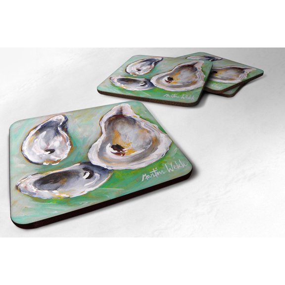 Carolines Treasures MW1063FC Oyster The Eye of The Oyster Foam Coaster Set of 4 3 1/2 x 3 1/2 multicolor