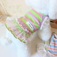 thumbnail image 5 of Dog Summer Clothes Puppy Sleeveless Striped Vest T-Shirt Pet Tutu Skirt Cat Dresses Suitable for Small Medium Cat Dog, 5 of 5