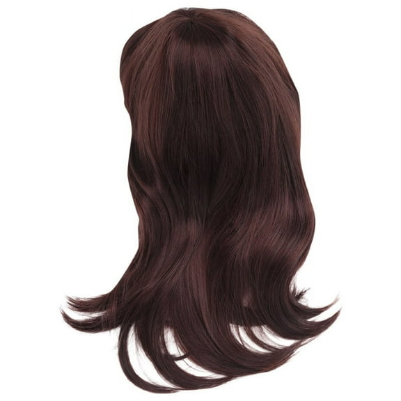 Women Hair Wigs Ladies Party Daily Natural Wave Dark Brown Side Parting Synthetic None Lace with Bangs