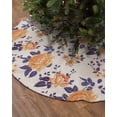 thumbnail image 2 of Orange Spring Floral Christmas Tree Skirt 36 Inches Large Christmas Skirt Tree, Purple Botanical Watercolor Chic Tree Skirt Christmas Decorations for Fireplace Party Holidays Indoor Outdoor, 2 of 7