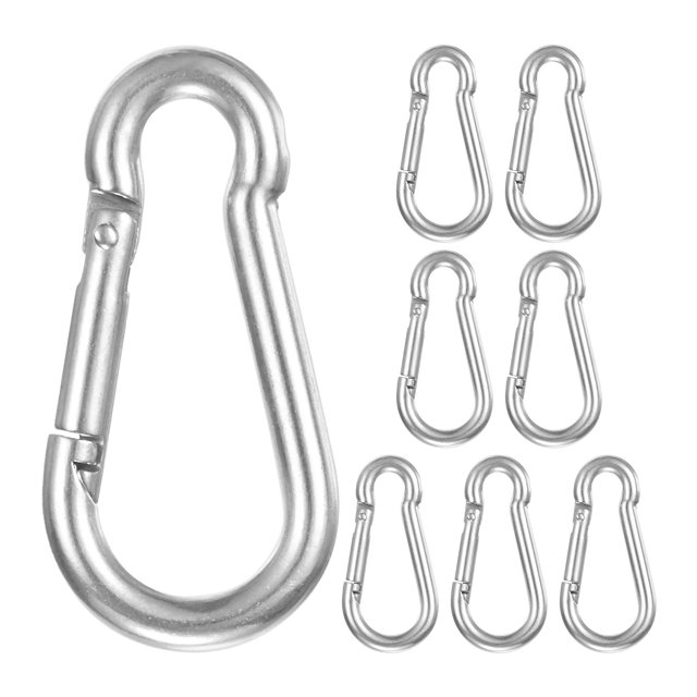Uxcell 8-Pack Ganchos de Resorte, M4 Acero Inoxidable 1.60 Pulgadas Ganchos de Enlace Rápido para Clip de Llavero