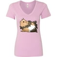thumbnail image 3 of Inktastic Cute Long Haired Guinea Pig Women's V-Neck T-Shirt, 3 of 5