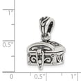 thumbnail image 3 of 925 Sterling Silver Polished Oxidized Antiqued Chest Pendant Necklace 24x10mm Wide Pendant for Women, 3 of 5