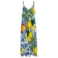 thumbnail image 4 of Mediterranean Lemon on Blue Ceramic Tiles Sleeveless Dress Dresses gala Dresses for wedding party, 4 of 6
