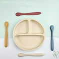 thumbnail image 4 of YAOMOBB Baby Feeding Utensils Baby Silicone Spoon Set Long Feeding Heat resistant Infant Training Pastel Utensils, 4 of 7