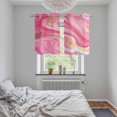 thumbnail image 5 of Marble Pink Kitchen Curtains Small Short 39 Inch Length, Modern Abstract Artwork Luxury Golden Grommet Top Bedroom Living Room Curtains, Light Filtering Cafe Curtain Drapes 2 Panels Set 55''x39'', 5 of 9