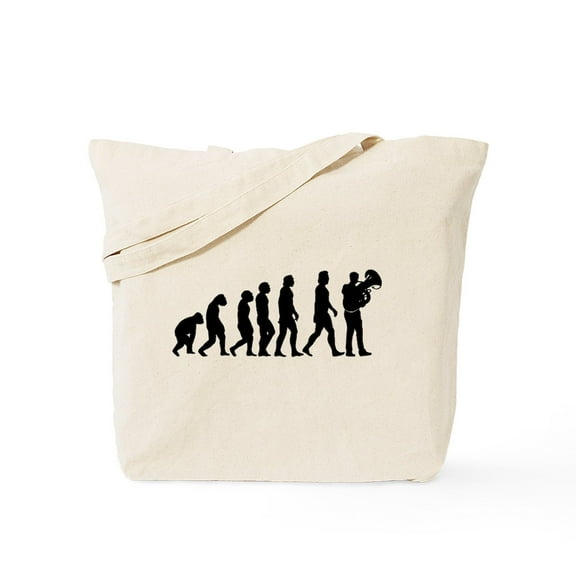 CafePress - The Evolution Of Tuba Tote Bag - Unisex Canvas Tote Bag, Beige, 1-Piece