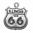 thumbnail image 1 of Sterling Silver 16" .8mm Box Chain Illinois Route 66 Sign Pendant Necklace, 1 of 2