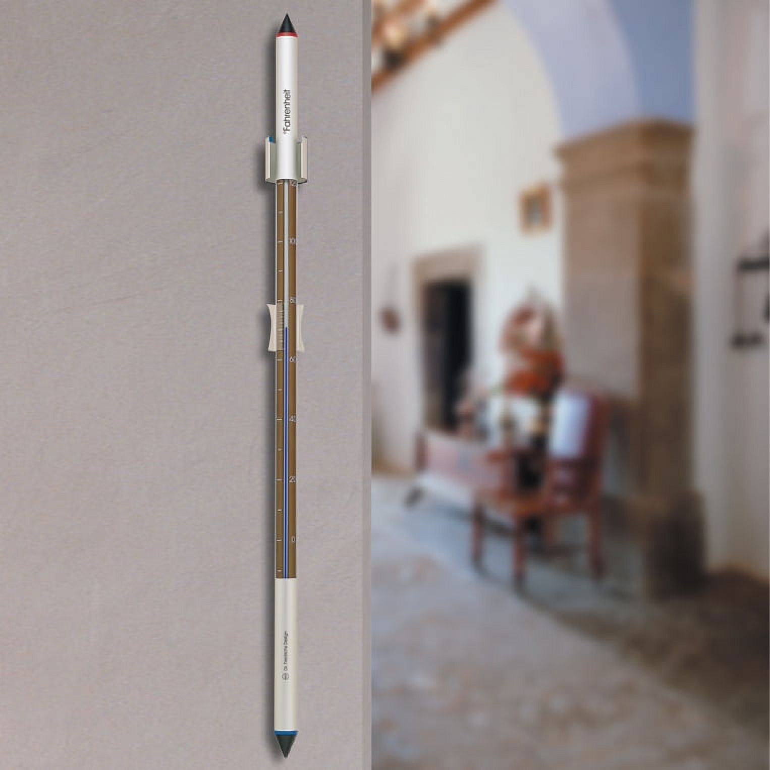 Analog Thermometer Bronze Anodized Aluminum 34 inch tall