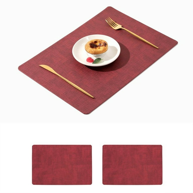 Wholesale Customized Logo Faux Leather Placemat Red Leather