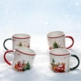 thumbnail image 5 of Gingprous Set of 4 Christmas Coffee Mugs Set, 11 Oz Ceramic Christmas Mug, Santa Christmas Tree Holiday Mug Decor, Marry Christmas Gifts for Women Kids, 5 of 8