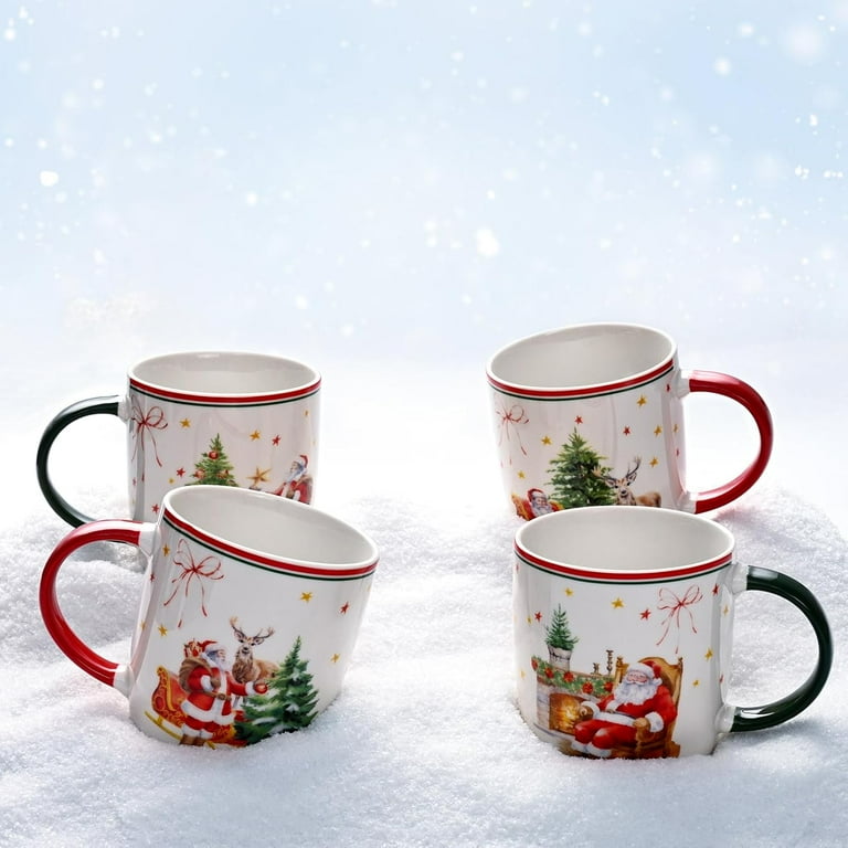 Gingprous Set of 4 Christmas Coffee Mugs Set, 11 Oz Ceramic Christmas Mug,  Santa Christmas Tree Holiday Mug Decor, Marry Christmas Gifts for Women  Kids - Walmart.com