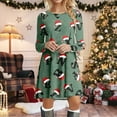 thumbnail image 2 of TJAZFJPA Robe Maxi Femme 2025 Mode Décontractée Robe Manches Longues Imprimée de Noël Col Rond Fête Flocon de Neige Robe Maxi Manches Longues Robe d'Invité de Mariage, 2 of 6