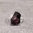 thumbnail image 3 of Natural Garnet Ring, Rough Garnet Gemstone Ring, January Birthstone, Hammered, 925 Sterling Silver, Womens Ring, Christmas, Thanksgiving, Handmade, Statement Jewelry, Rough Gemstone Jewelry, 3 of 6