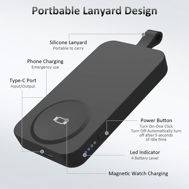 2500mAh Magnetic Wireless Charger Power Bank for Apple Watch