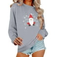 thumbnail image 2 of Christmas Sweatshirt Women Christmas Tree Cake Graphic Sweater Shirts Xmas Holiday Pullover Cute Long Sleeve Tops Gray L, 2 of 6