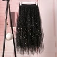 thumbnail image 2 of RUTAYY Women Casual Elastic High Waist Blingbling Mesh Skirt Tutu Skirt Irregular Hem Skirt Solid Color Flowy Swing Skirts, 2 of 4