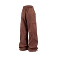 thumbnail image 4 of Men's Lightweight Cargo Pants Solid Color Straight Leg Casual Sports Hiking Pants With Multi Pockets Elastic Waist Casual Loose Jogger Trousers, 4 of 9