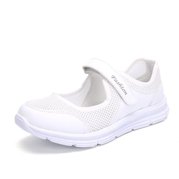 Zapatillas de deporte transpirables de verano para mujer, zapatos Mary Jane para caminar saludables, zapatillas deportivas de malla para correr, regalo para madre, zapatillas planas ligeras de talla 35-42 Tan Jianjun unisex