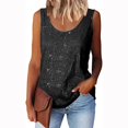 thumbnail image 3 of Womens Summer Fashion Sequin Tops Scoop Neck Sequin Sparkle Shimmer Sleeveless Tanks Tops Blouses,Black S, 3 of 6