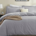 thumbnail image 3 of LammaLoe Duvet Cover King 3 Piece, Luxury Microfiber Bedding Sets with 2 Pillow Shams, Grey Lavender, 3 of 11