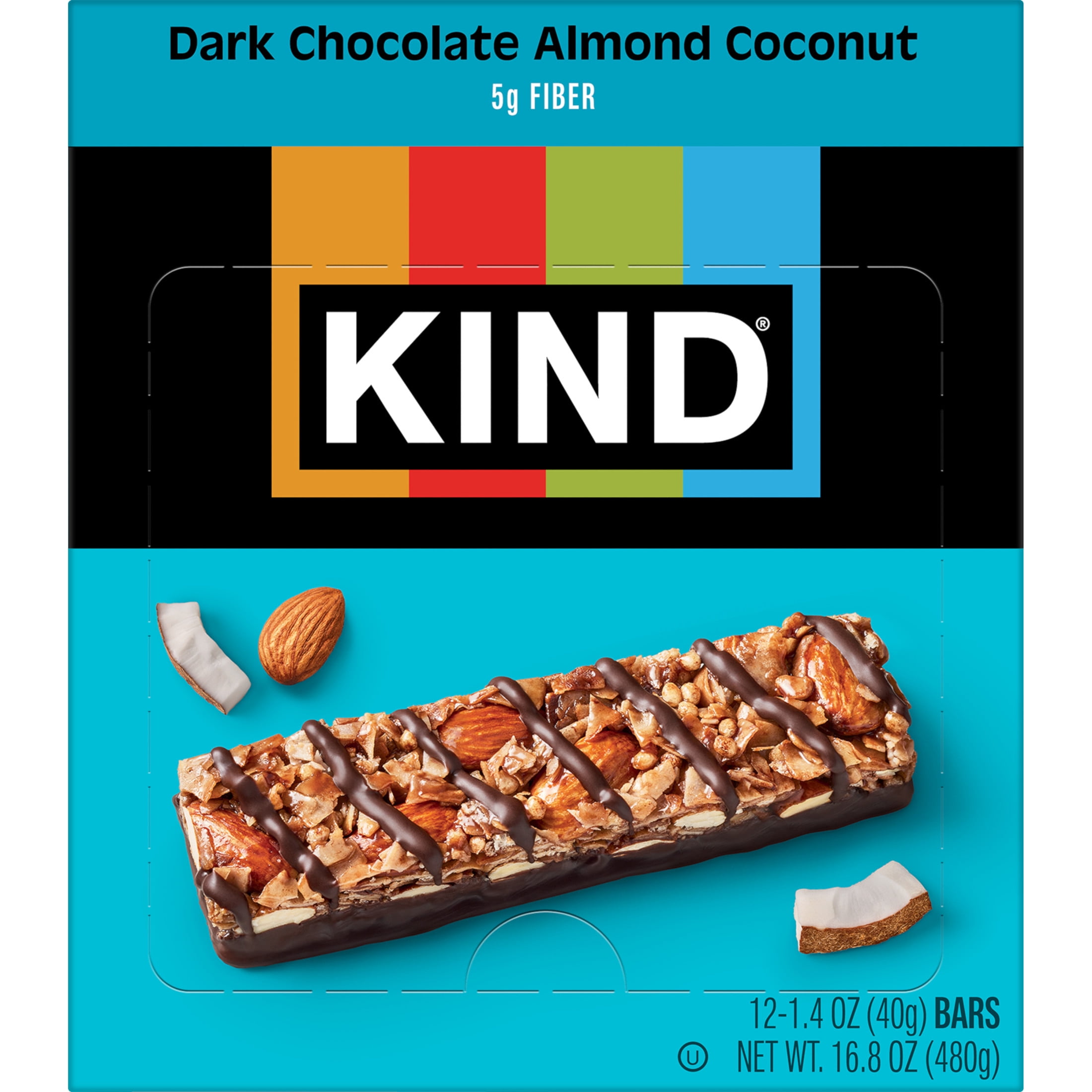 KIND Nut Bars, Dark Chocolate Almond & Coconut, 1.4 oz, 12 Count
