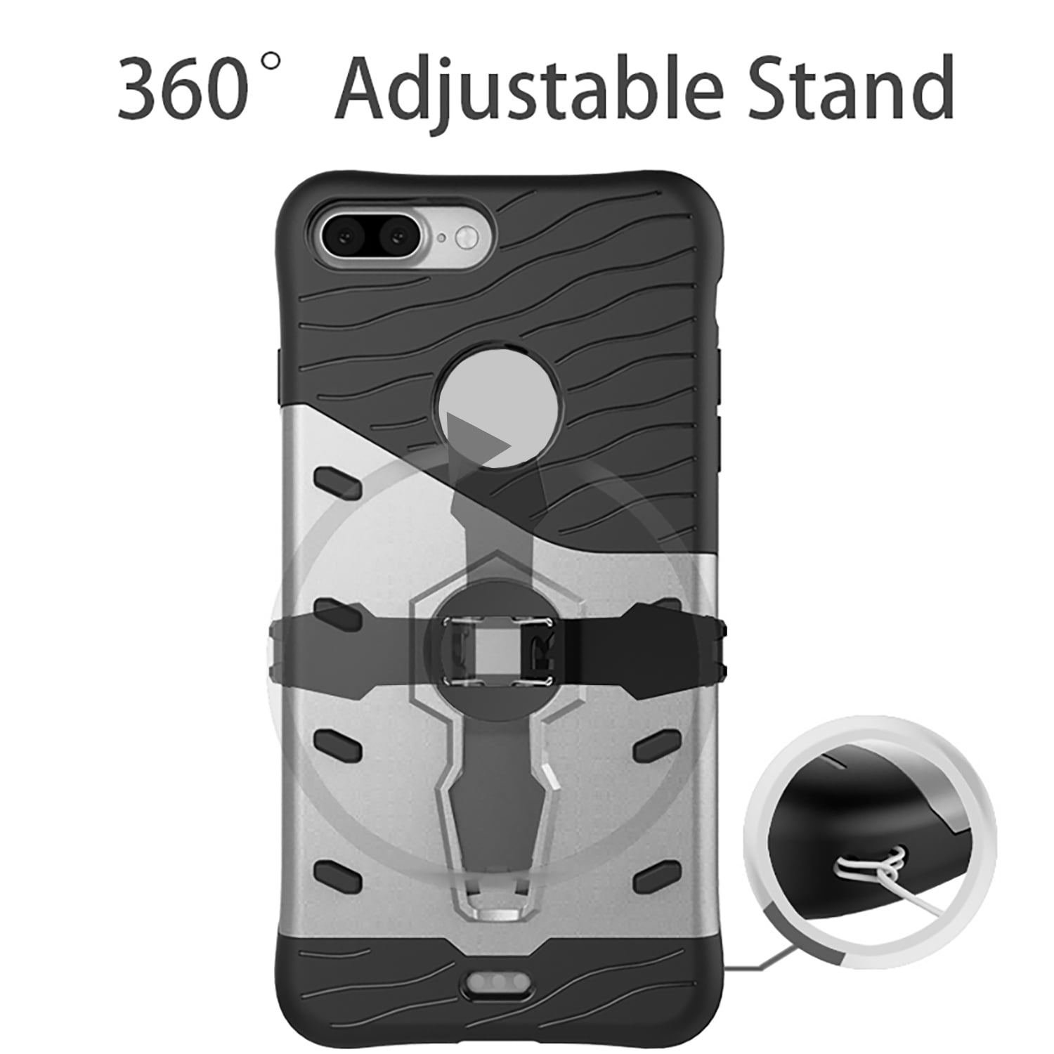 Hybrid Skin Protecion Case with Kickstand for Apple iPhone 7 Plus Exact Fit