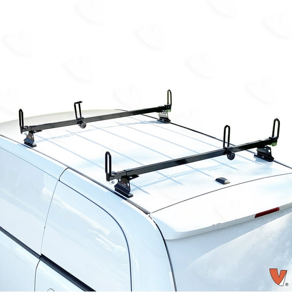 Vantech Heavy Duty 2 Bar Ladder Roof Rack Fits: Universal Fitment (Black)