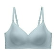 thumbnail image 3 of Swuxness Women's Push Up Wireless Bra, Womens Bras, Women Solid Color Lightweight Removable Padding Push Up Support Comfortable Everyday Bra Blue, 38/85ABC, 3 of 4