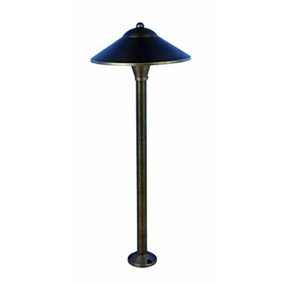 PATH LIGHT D9 H24 ANTIQUE BRASS INCLUDES STAKE G4 HALOGEN 20W(LIGHT SOURCE NOT INCLUDED)