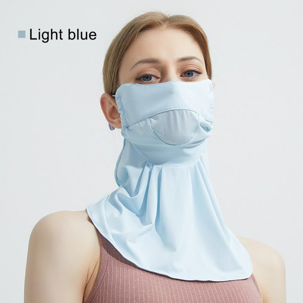 Sunscreen Mask Women's Nylon Ice Bib Shade Sun Protection UPF50 ...