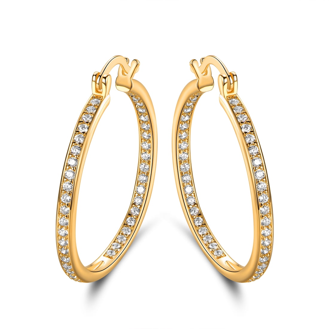 Peermont Jewelry Peermont 18K Yellow Gold Plated Cubic Zirconia Hoop