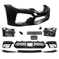 thumbnail image 2 of Ikon Motorsports Front + Rear Bumper Cover w/ Lip Compatible With 2017-2020 BMW G30 G31 5 Series, Unpainted CS Style Bumper Conversion With Sensor Holes Park Asst ACC Cover + 3PCS Front Lip Spoiler, 2 of 7