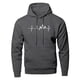 thumbnail image 1 of Sudadera con capucha de manga larga para hombre, ropa deportiva con latido de corazón de montaña, color negro y gris, otoño, 1 of 5