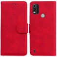 thumbnail image 1 of For Nokia C21 Plus Solid Color Shockproof Phone Case Pu Leather Anti-scratch Protective Cover With Wallet Stand, 1 of 2