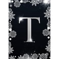 thumbnail image 2 of America Forever Winter Monogram Letter T House Flag Vertical Double Sided 28 x 40 inches Christmas Holiday Seasonal Flags for Outdoor, Yard, Porch Decoration, Silver Snowflakes Decoration, 2 of 5