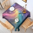 thumbnail image 2 of Colorful Tie Dye Nebula Pattern Square Tablecloth,Waterproof Square Table Cover,Wipeable Spillproof Washable Table Cover for Home Kitchen Party Decor 42"X42"(107x107cm), 2 of 6