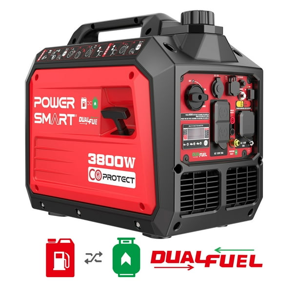 PowerSmart 3800/3300 Watt Dual Fuel Portable Inverter Generator Gas/Propane with CO Protect（HB5040DC）